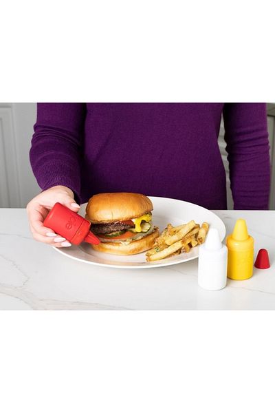Joie Mini Squeeze BPA-Free Condiment Bottles with Nozzle Caps