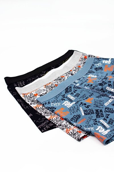 Öts Erkek Çocuk Renkli 3'lü Baskılı Boxer