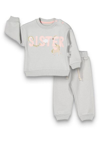 baby flamindo Baby Flamindo Sister Printed 3 Thread Baby Suit