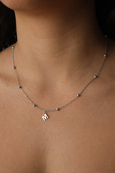 ESBAFLOR Çelik Harfli Top Zincir Kolye Kararmaz 1mm Minimal Günlük Kullanıma Uygun