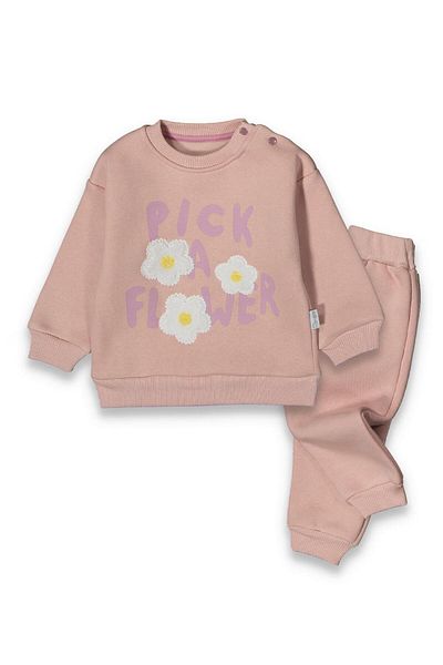 baby flamindo Baby Flamindo Pick a Flower Printed Flower Embroidered 3 Thread Baby Suit