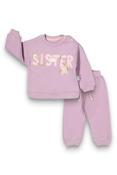 baby flamindo Baby Flamindo Sister Printed 3 Thread Baby Suit