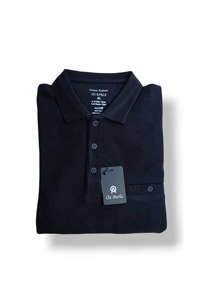 ÖZ BARLA TRİKO Plus Size Thessaloniki Dad Sweater - Collared Pocket, Cotton Top Quality, Thick Product with Gramage 3Xl.4Xl