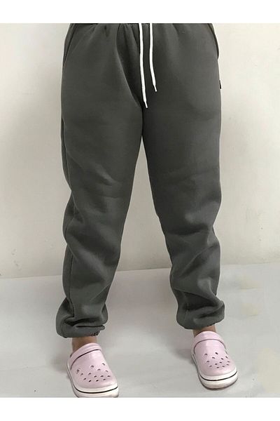 FUNSTYLE Anthracite Rubber Leg Γυναικεία Φούτερ μεγάλου μεγέθους