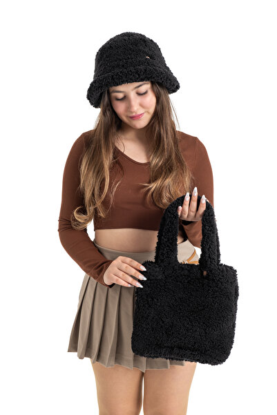 PANCHY CANKY Kadın Peluş Teddy Omuz Çantası - Yumuşak ve Şık Tasarım