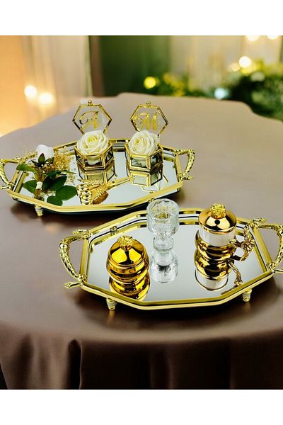 CyzHome Infinity Gold Stylish Promise Engagement Ring Tray