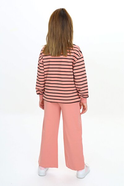 Toontoy Κοριτσίστικο ριγέ σετ αθλητικής φόρμας με τύπωμα