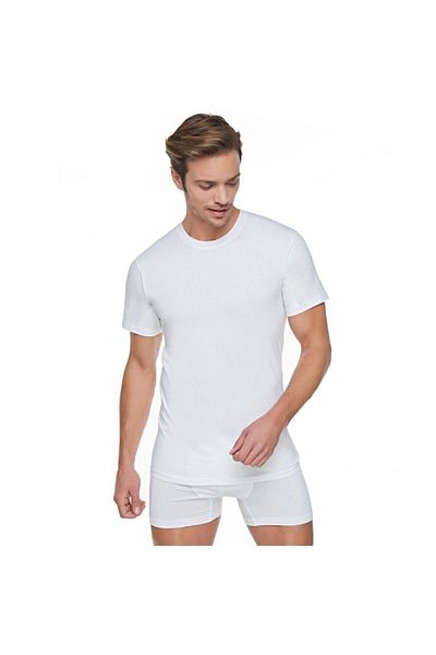 KEYAL Tutku Men's White Crew Neck Undershirt 0105 Pack of 6