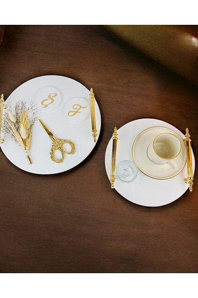 CyzHome Commitment Gold Polyester Engagement Tray