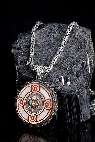 Diriliş Takı Osmanlı Devlet Arması Türk Bayrağı Gümüş Kolye