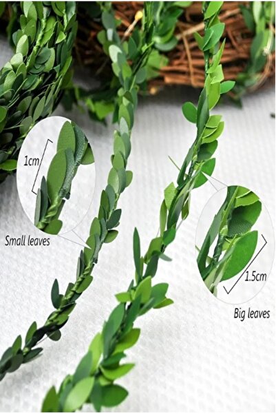 İndirimKap 7.5 Metre Tel Yaprak Doğalgaz Borusu Süsü Şerit Yapay Taç Sarmaşık Çiçek Süs