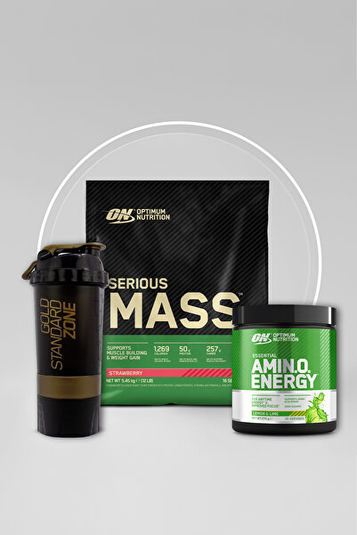 ON Optimum Nutrition Serious Mass Çilek Aromalı 5.45kg 16 Servis-ON Amino Ene...
