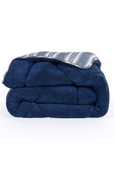 Eponj Home Wellsoft Quilt Navy Blue - Double Soft Line