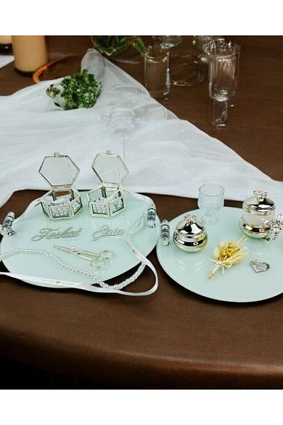CyzHome Cherish Promise Tray and Groom Coffee Cup Tray