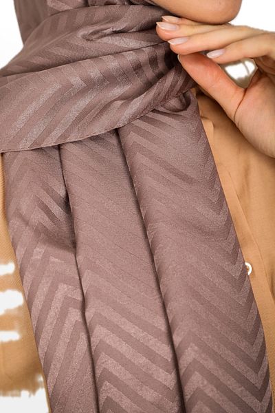hijabchi Imported Silky Jacquard Shawl Zigzag Model - New Collections - Brown