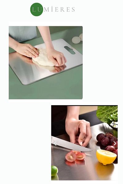 Lumieres Special Series Aesthetic Design Durable Non-Slip Surface Stainless Steel Vegetable Fruit Meat Cutting Board