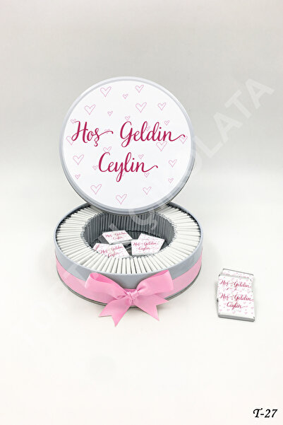 KAKAO AĞACI 100 Adet Kalpli İsimli Kız Bebek Çikolatası