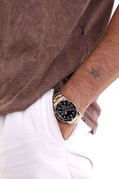 Güncel Vitrin Premium Edition Gold/Silver Ipc Plated Men's Wrist Watch