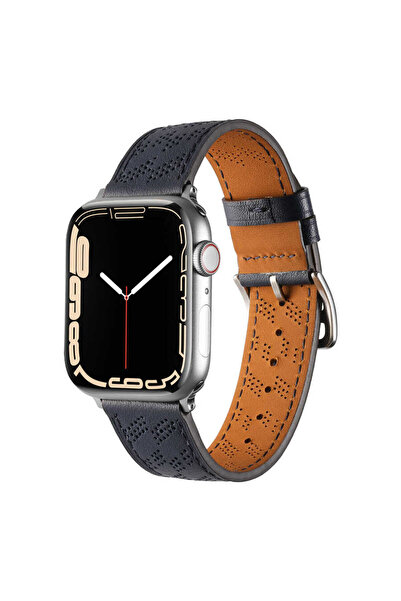 UnDePlus Apple Watch 10/11 Serisi 46mm Kordon Diagonal Hermes Deri Kordon