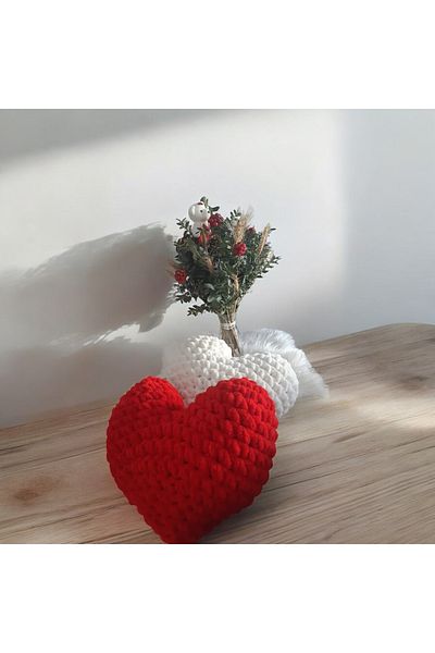 Dekoratif Puffy Rope 40X40 Heart Pillow