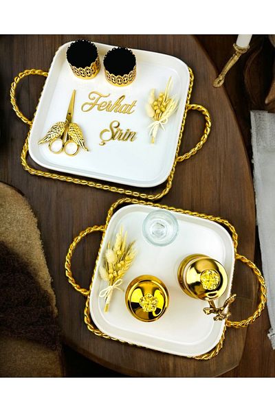 CyzHome Forever Gold Promise Tray and Engagement Tray