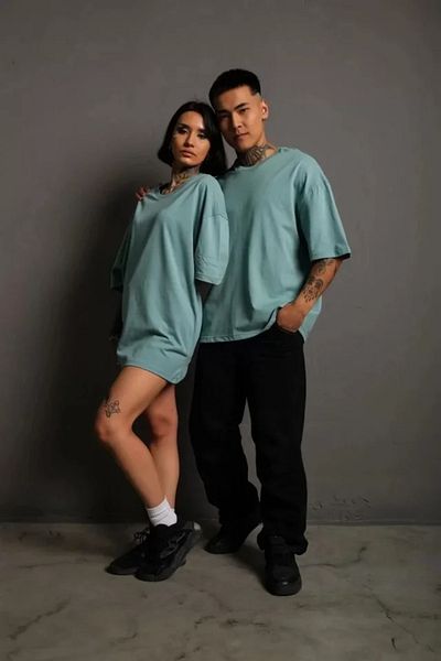modaserdem Ανδρικό μπλουζάκι Oversize - 24/1 Solid A Quality, Mint Green