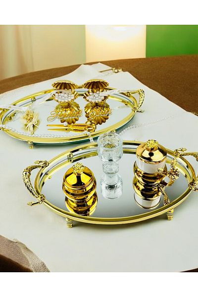 CyzHome Infinity Gold Stylish Promise Engagement Tray