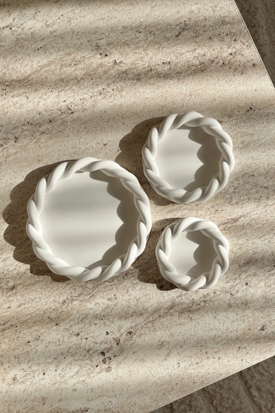 Mandalin Art Studio Σετ 3 διακοσμητικά πιάτα με κυρτό, πιάτο κοσμήματος |   Λ...