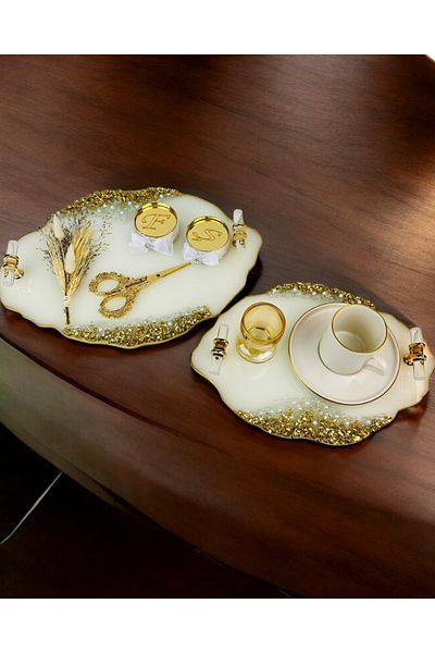 CyzHome Spark Gold Epoxy Promise Engagement Tray