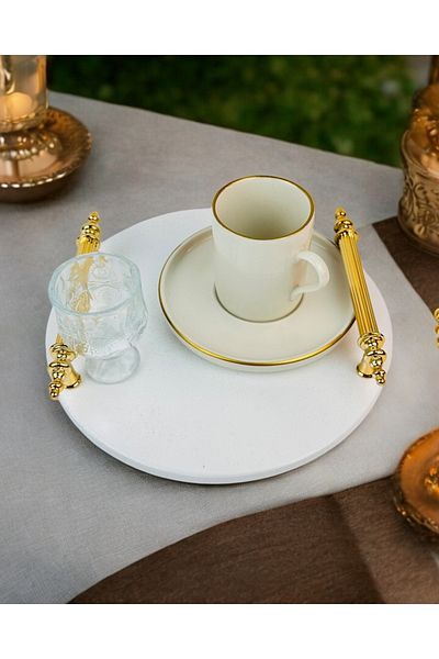 CyzHome Commitment Gold Polyester Engagement Tray
