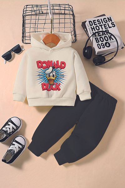 ADABEBEK New Season Cute Duck Printed Hoodie 2-Piece Baby Set 232345