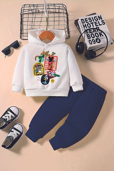 ADABEBEK New Season Miki Firends Printed Hoodie 2-Piece Baby Set 232341