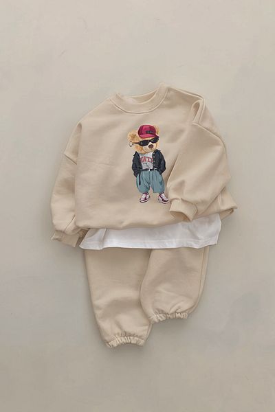 ADABEBEK New Season Hat Bear Printed 2-Piece Baby Set 12230