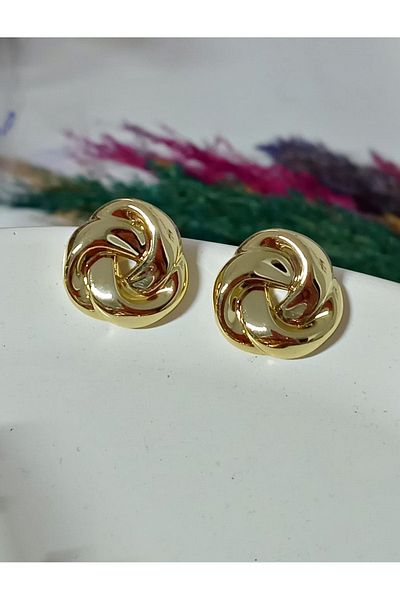 mos&more Gold Vintage Spiral Women's Earrings
