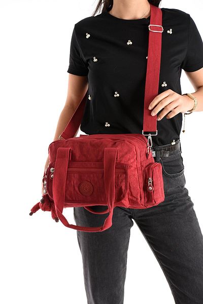 571 Collections Çanta Ultra Light Waterproof Multi-Pocket Shoulder Bag Red (Model: 571-5m)