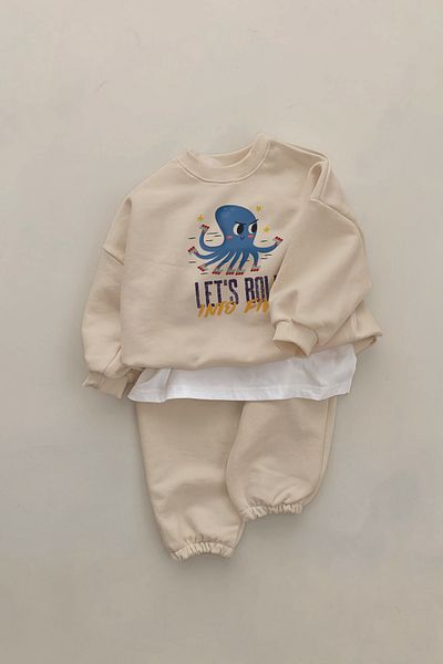 ADABEBEK Premium Skate Skating Octopus Printed 2-Piece Baby Set 22862
