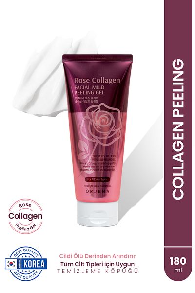 Orjena Rose Collagen Facial Peeling Gel - Mild, 180ml, Anti-Wrinkle and Aging