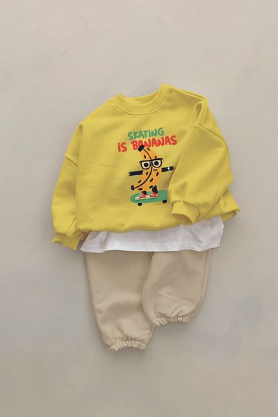 ADABEBEK Premium Skateboarder Banana Printed 2-Piece Baby Set 22859