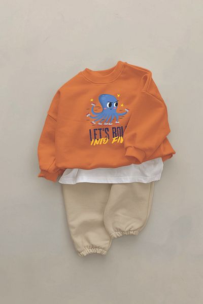 ADABEBEK Premium Skate Skating Octopus Printed 2-Piece Baby Set 22862