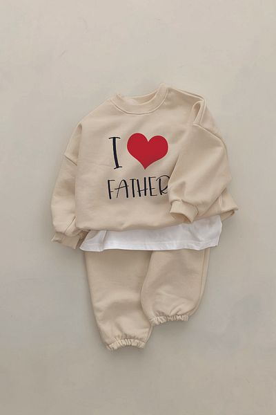 ADABEBEK New Season I Love Dad Printed 2-Piece Baby Set 22020