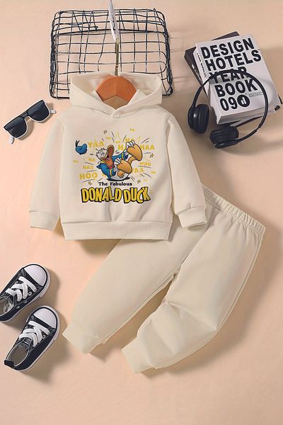 ADABEBEK New Season Cheerful Duck Printed Hoodie 2-Piece Baby Set 232346