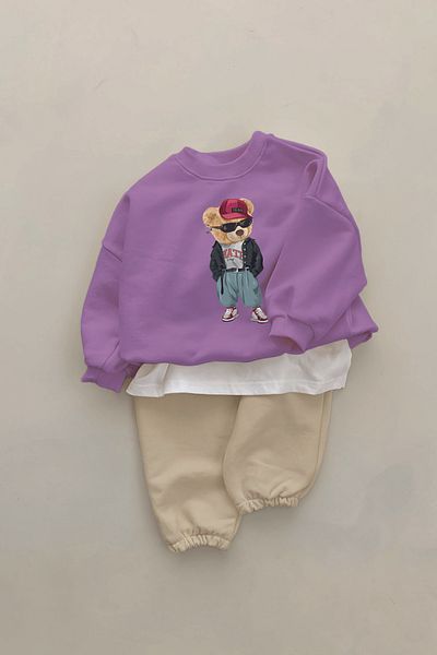 ADABEBEK New Season Hat Bear Printed 2-Piece Baby Set 12230