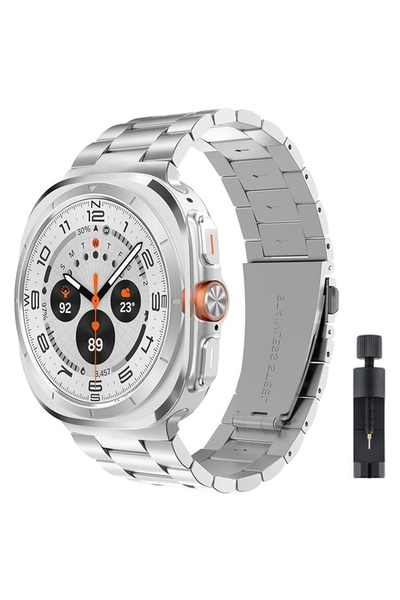 UnDePlus Samsung Galaxy Watch 7 Ultra 47mm Kordon Klipsli Metal Kordon 04 +Kı...