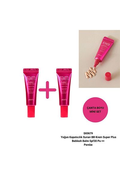 Skin79 Pink Mini Set - Intensive Coverage, Offering Bb Cream, Super Plus Beblesh Balm, Spf30, 7G+7G