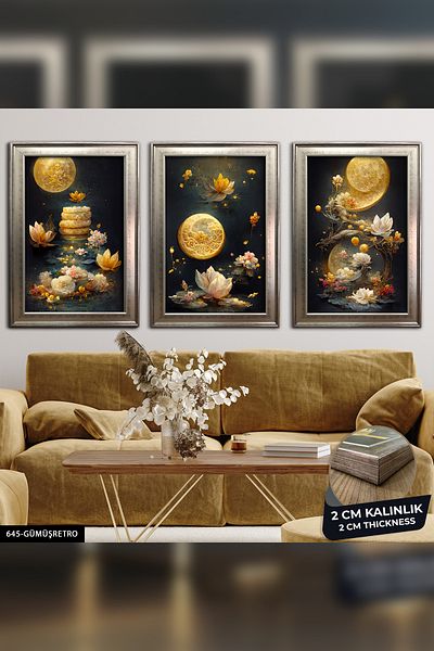 Evinemoda 3 bucăți design artistic - pictură cu cadru CVPLK