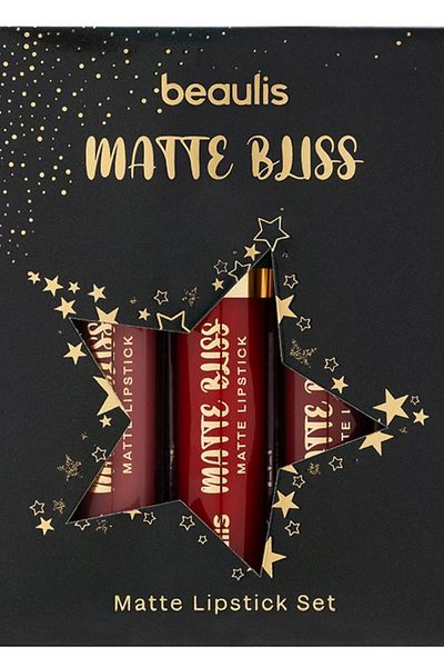 beaulis Matte Bliss 3-Piece Matte Lipstick Set - Red, Nude and Pink Tones