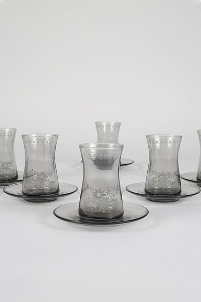 Rakle Nazenin 12 Piece Tea Set Smoked 170 Cc
