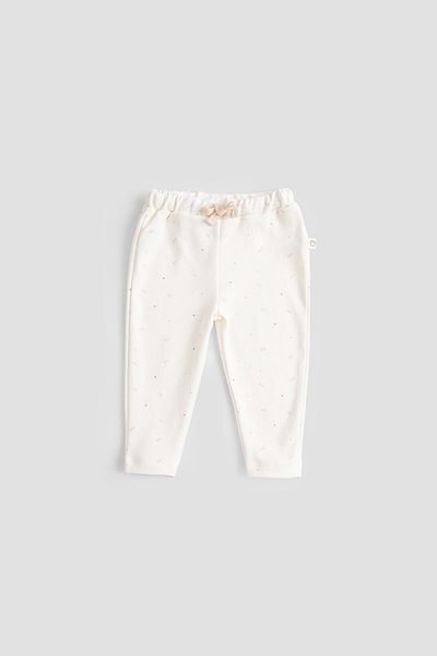 Little Gusto Organic Cotton Baby Pants - Set of 2 Twig Ecru