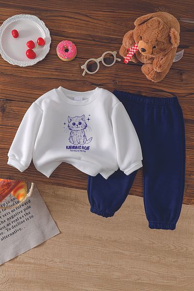 ADABEBEK Premium Karma Is Cat Printed 2-Piece Baby Set 22946