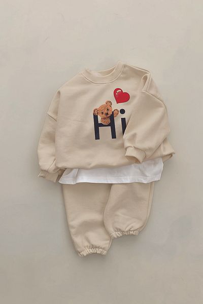 ADABEBEK New Season Hi Bear Printed 2-Piece Baby Set 20503